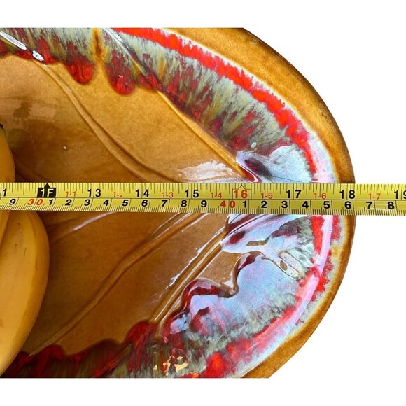 VTG California Pottery Rich Color Woodgrain Large Centerpiece R-133 18 x 10 x 3" - Picture 3 of 16